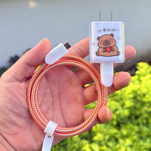 适用Huntkey航嘉45W充电器苹果iPhone17 16promax数据线保护套绳