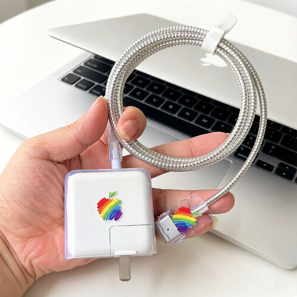 适用苹果MacBook pro M5 70W充电器壳Air 40W数据线保护套M4绕绳