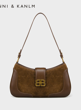 CanniKanlm真皮法棍腋下包女2026秋冬新款高级质感复古单肩斜挎包