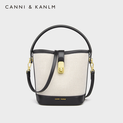 CANNIKANLM小号帆布拼接水桶包