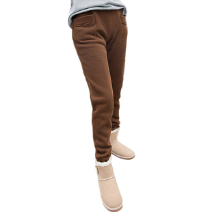 冬季加厚加绒运动裤女小脚直筒休闲长裤抓绒卫裤显瘦女式外穿棉裤