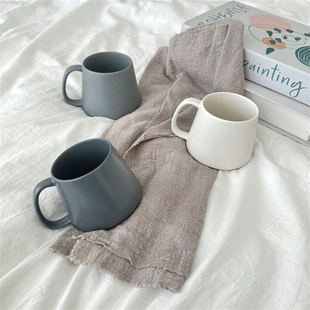 高级感满满~冬日暖阳台型粗陶马克杯陶瓷饮水杯简约时尚耐高温