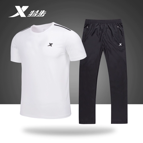 Xtep, спортивный костюм, дышащие штаны, мужской комплект, осенний, короткий рукав