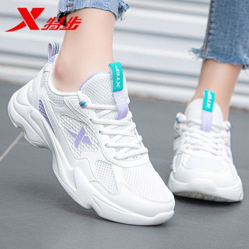 特步女鞋运动鞋网面透气跑步鞋