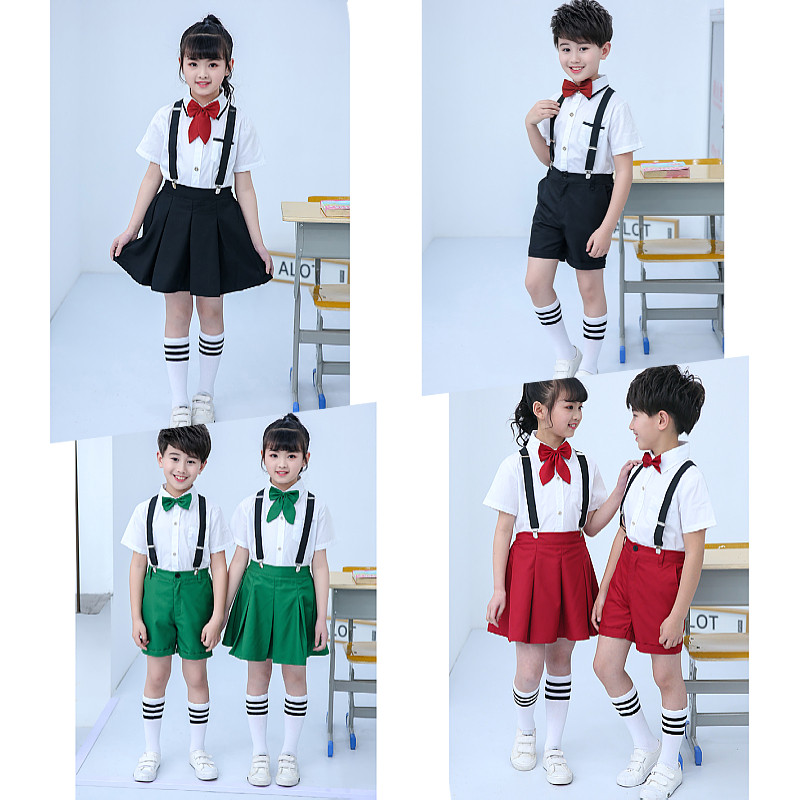 六一儿童合唱演出背带裤男女童大儿童演出服