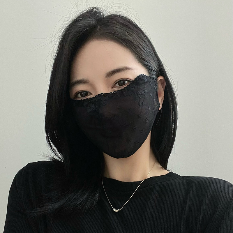 雪林鹿蕾丝夏女薄款透气防晒口罩