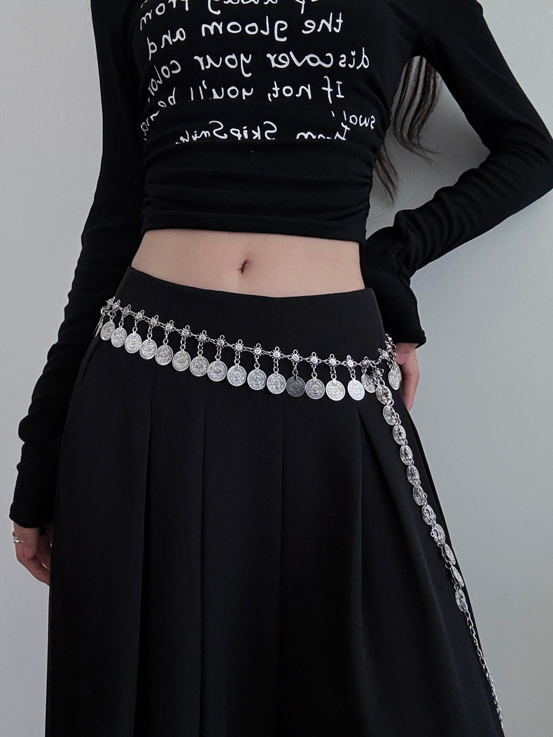 Tassel Waist Chain for Women, Designer Chain to Match Skirts, Ethnic Style Versatile Belt, Y2K Hot Girl Belt Decorative Accessory