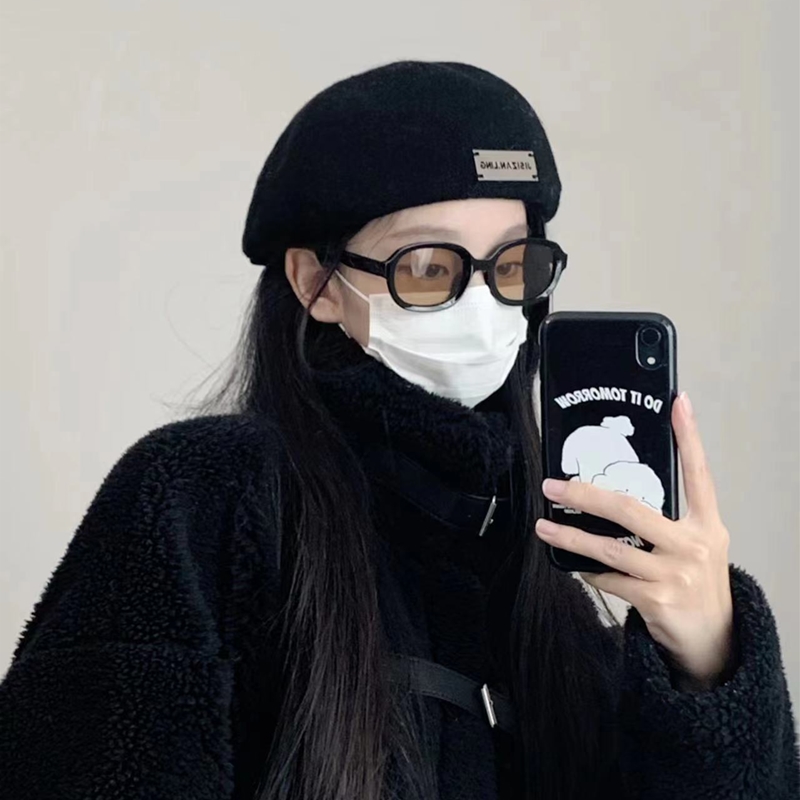 雪林鹿贝雷帽逛街韩版女秋冬铁标