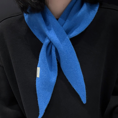 100%羊毛针织三角巾披肩女秋冬季