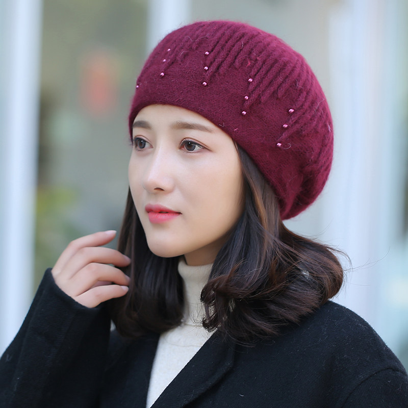 Hat winter Korean Edition Wool cap Versatile keep warm Plush thickening Autumn and winter New products Pearl knitting Beretin the Accessories/Leather belt/Hat/Muffler , Hat  category - from Buy2taobao.com to provide professional Taobao agent buy service