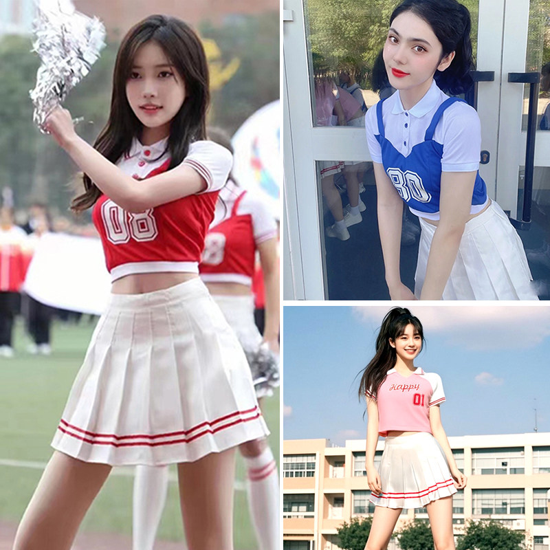 韩国女团同款啦啦操男女团体健美操大学生运动会表演服舞台表演服