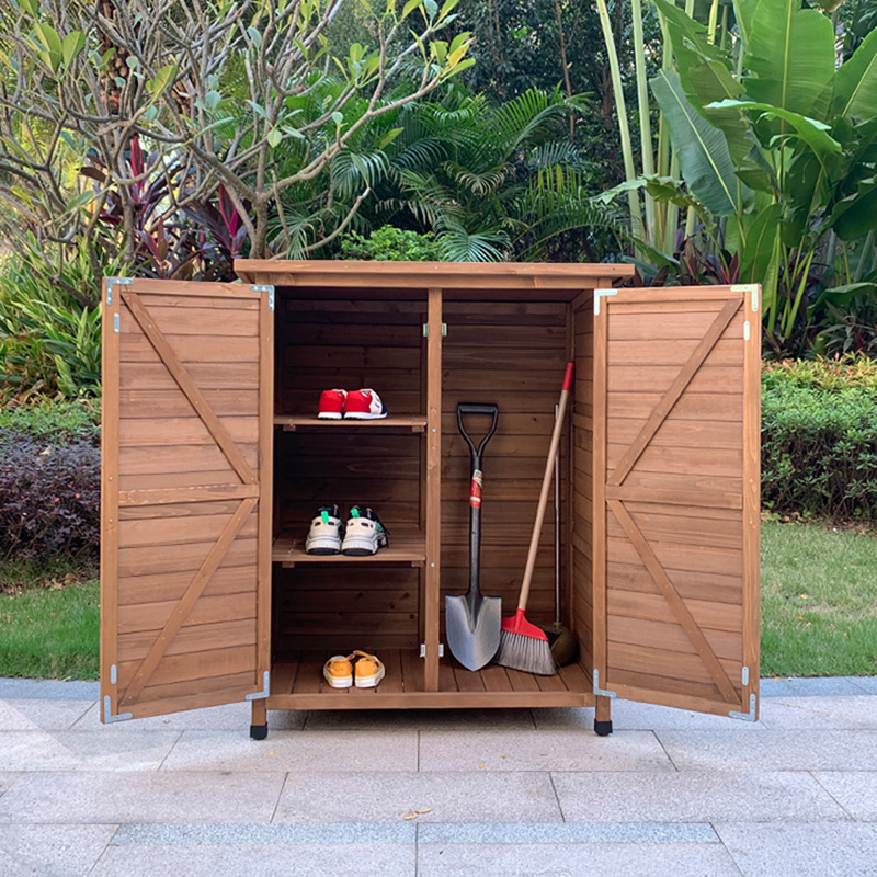 户外储物柜子防水整理实木露天