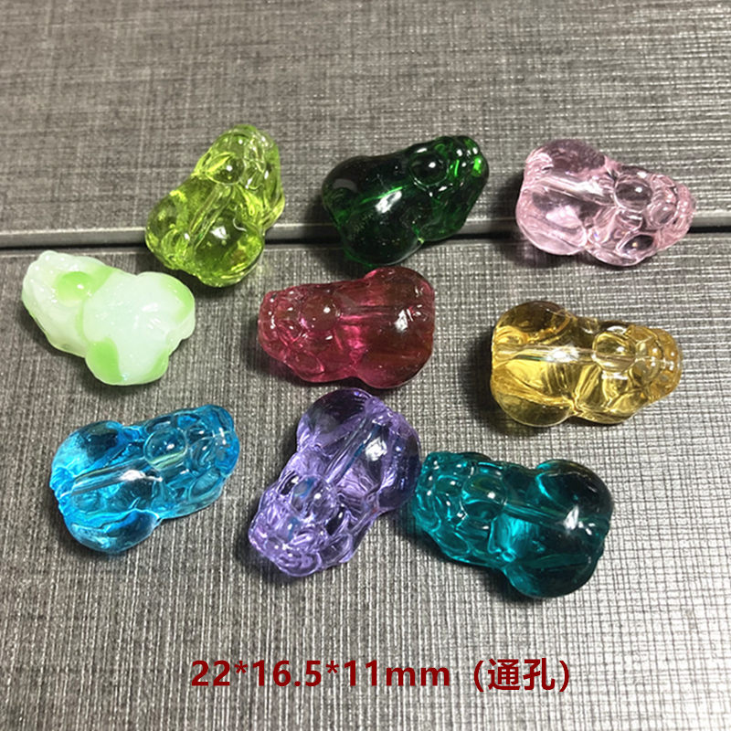 琉璃貔貅通孔星月菩提手链串佛珠配饰品散珠diy材料配珠