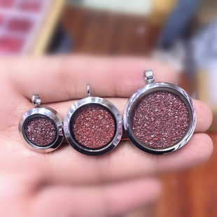 朱砂原矿石晶体颗粒吊坠挂坠嘎乌盒真矿粉颗粒形男女款小中大送绳