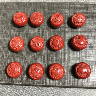 高含量帝王砂朱砂隔珠背云十二生肖12隔珠饰品配件diy手链佛珠