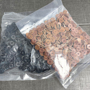 牛皮垫片隔片配饰散珠人造牛皮黑色棕色手链手串diy材料饰品500片