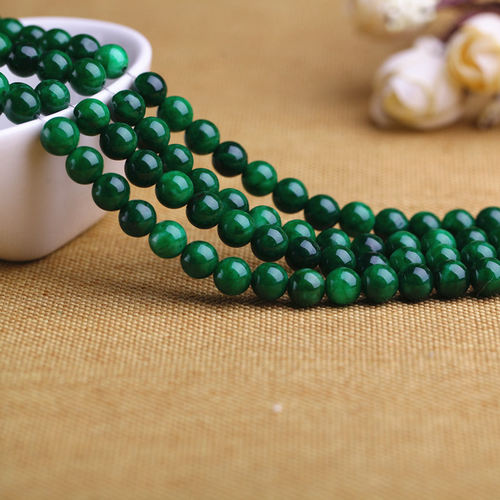 翡翠色干青铁龙生4mm-14mm珠子