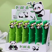 创意卡通熊猫戴墨镜中性笔竹子造型笔可爱高颜值签字笔学生文具