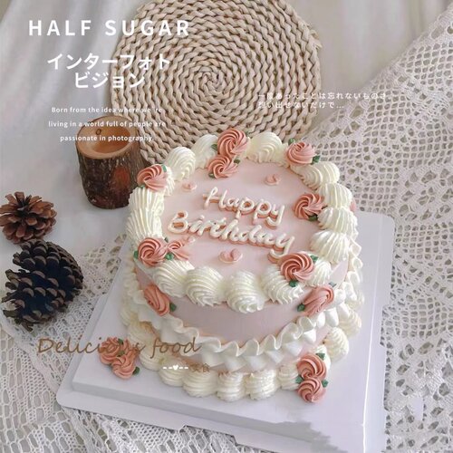 网红韩式复古2026新款仿真蛋糕模型欧式塑胶假样品道具定制insf风