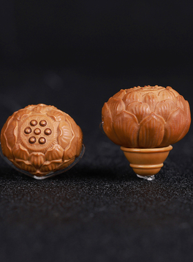 天然橄榄核雕刻莲花三通佛头手串佛珠金刚星月菩提子配饰配件