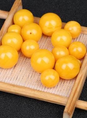 二代蜜蜡圆珠隔珠文玩手串配饰