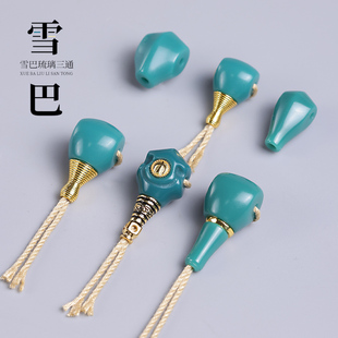 雪巴琉璃镶嵌三通文玩手串108颗配件金刚星月菩提手串手持配饰