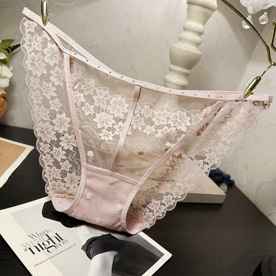 无痕镂空绑带蕾丝内裤女