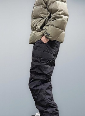 uniike油腻客【羽绒裤来啦】美潮纯色冬季滑雪长裤加厚保暖工装裤