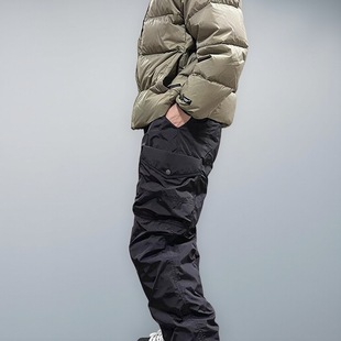 uniike油腻客【羽绒裤来啦】美潮纯色冬季滑雪长裤加厚保暖工装裤