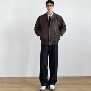 SIIIEND日系复古翻领飞行夹克男春秋季复古潮牌外套痞帅高级感