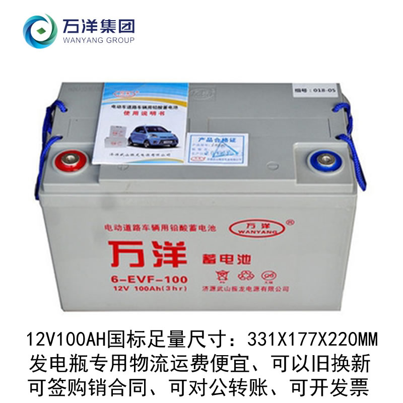 万洋12V100AH蓄电池洗地机免维护干电瓶110型新款原厂正品6EVF100