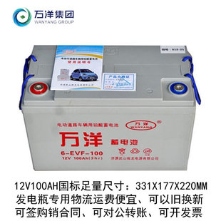 原厂正品 万洋12V100AH蓄电池洗地机免维护干电瓶110型新款 6EVF100