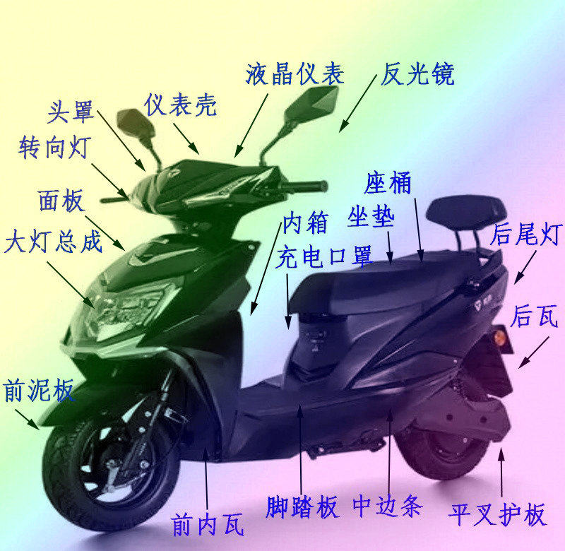 大环锐领大环战途雅迪锐领电动车全套外壳配件塑料壳电瓶车件塑件