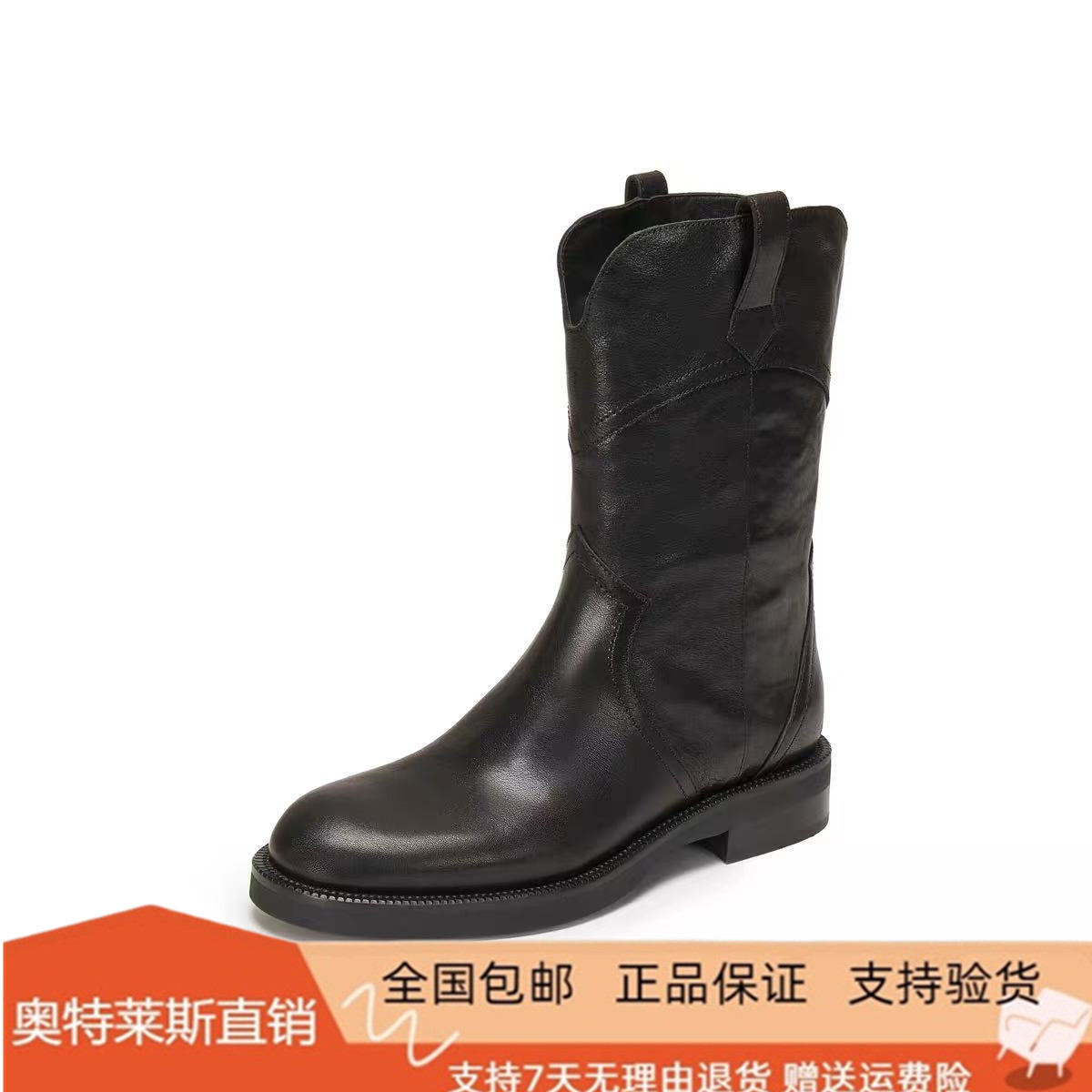 商场同款秋冬新款英伦风西部靴牛仔靴复古中靴时装靴女靴Z0521DZ5