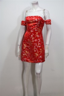 2020秋冬中国风旗袍连衣裙高腰气质显瘦套头纯色特价 19期