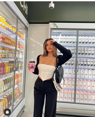 飞成鱼骨裹胸裹胸上衣白色衫小衫