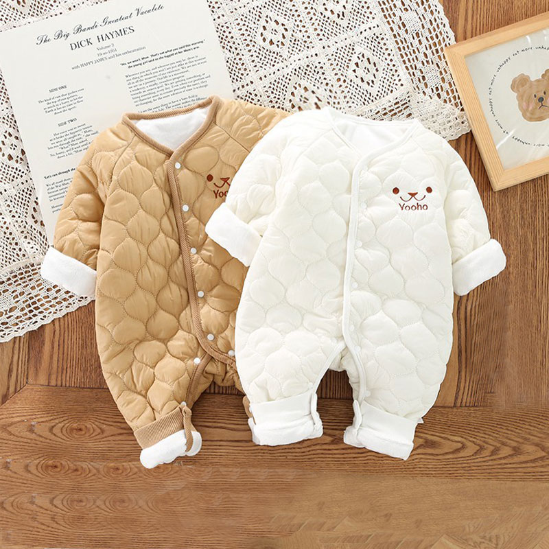 婴儿连体衣秋冬薄棉面包服
