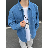 高品质100%纯棉牛仔长袖衬衫夹克2025秋冬老钱风休闲上衣C302/p65，男装衬衫，星座223-3（原星座201-3）