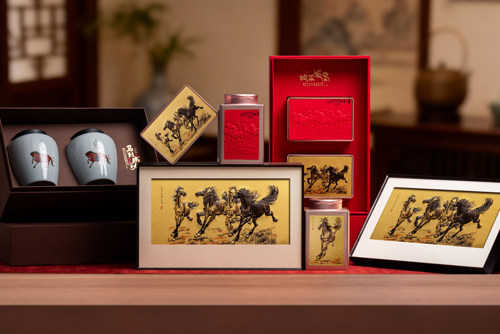 新款高档 马到成功 相框设计瓷罐铁罐茶叶包装盒空礼盒红茶白茶