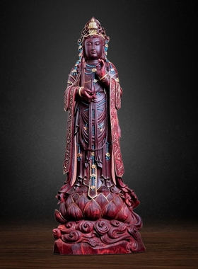 迎善永安观世音木雕造像