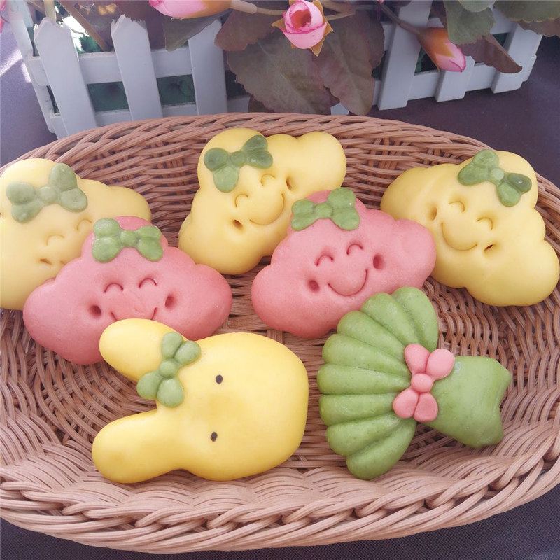 天气月亮云朵彩虹闪电水滴星星卡通包子馒头模具花样面食立体蒸馍