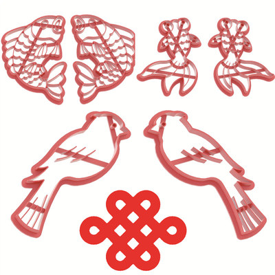 锦鲤对鱼金鱼喜鹊鸳鸯花馍模具