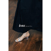 简约百搭交叉细带低跟坡跟凉鞋 IORE理想矿石设计师原创 线条之美