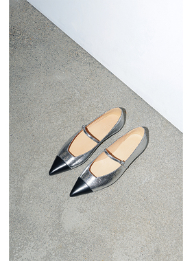 IORE理想矿石设计师原创 限量气质进口花呢玛丽珍尖头平底单鞋