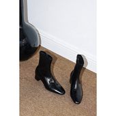 IORE理想矿石设计师原创 经典 百搭极简贴腿显瘦皱牛油皮中跟短靴