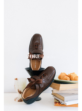 IORE理想矿石设计师原创 随性与舒适 流畅拼接舒适蝴蝶结休闲鞋