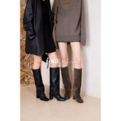 自然堆叠粗高跟及膝靴芭蕾裤 IORE理想矿石设计原创 刚柔相生 腿靴