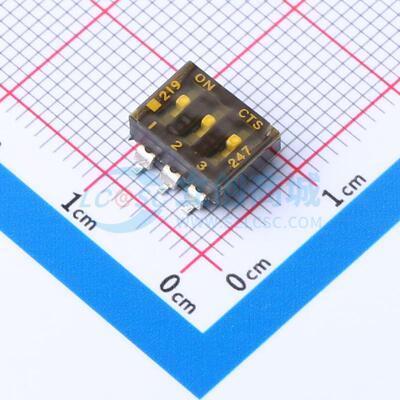 拨码开关 219-3LPSTR 插件 3位 2.54mm 100mA