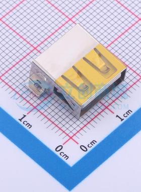 USB连接器 U-USBAM04P-F001 SMD 全贴 无卷边 Type-A 卧贴 原装