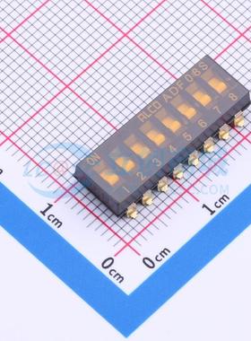 拨码开关 4-1825059-2 - 8位 焊片 2.54mm